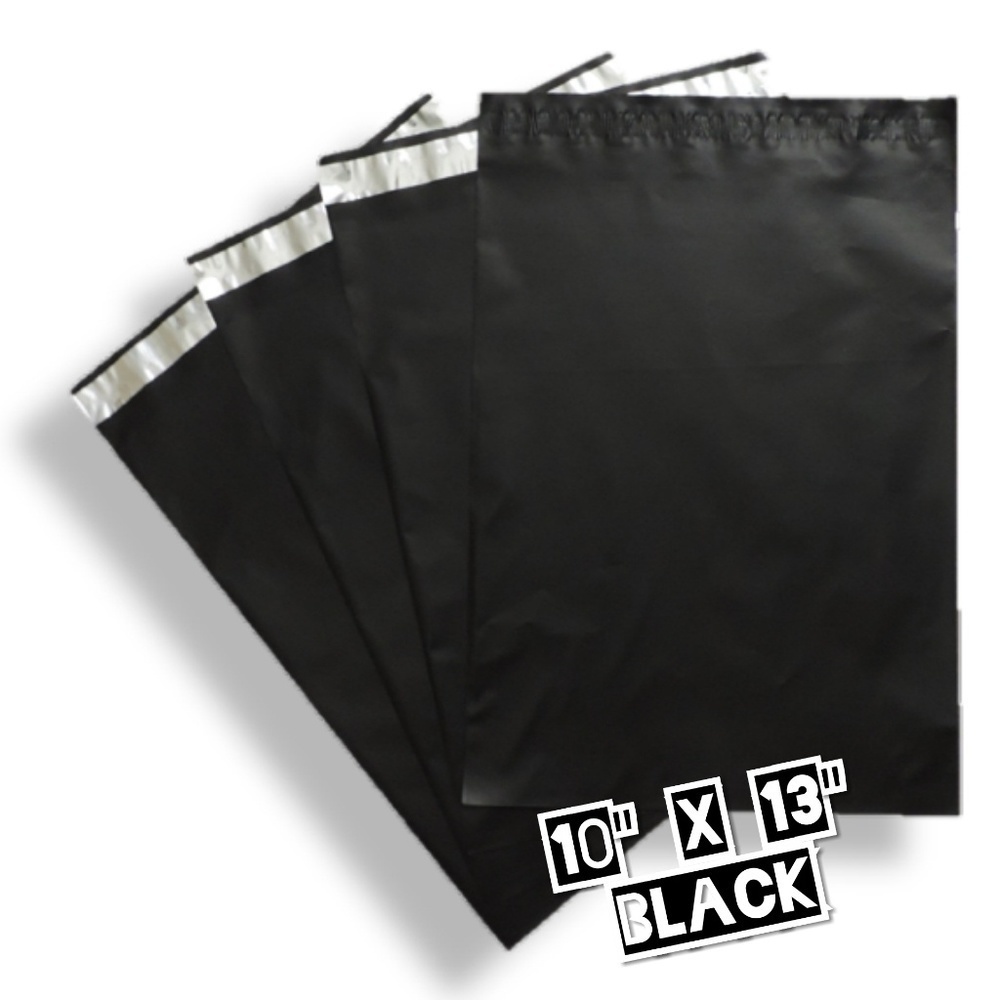 100 Poly Mailers 10x13 Black (100% Recycled)